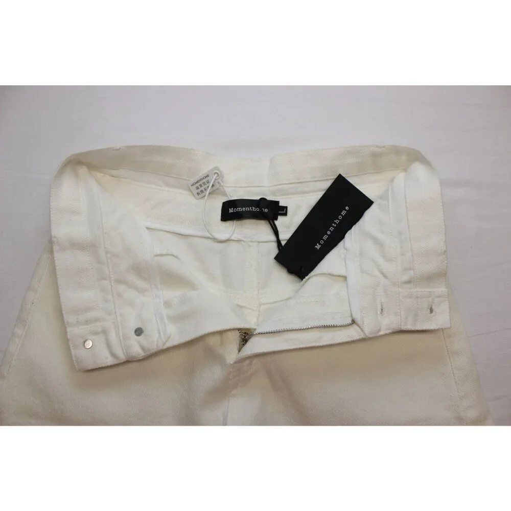 Momenthome youth‎ paperbag waste high rise summer twill denim shorts FLAW